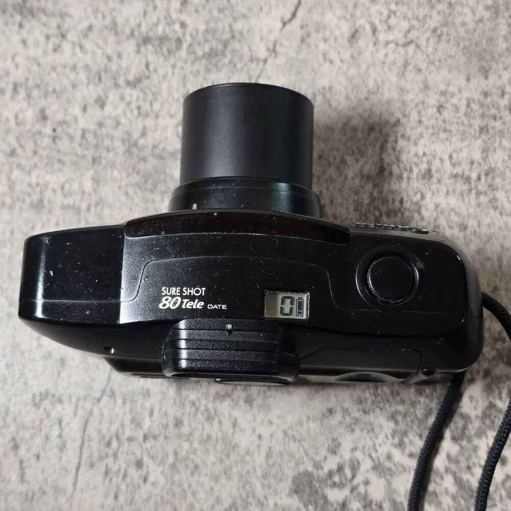 Canon Sure Shot 80 Tele Film Camera Black *Lens flaps wont open